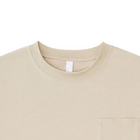 T-shirt ample en coton délavé de style streetwear avec poche, t-shirt personnalisé de haute qualité pour hommes et femmes, t-shirts pour hommes, chemises