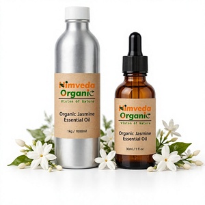 Huile essentielle de jasmin 100% pure biologique Himveda, distillée à la vapeur, huile essentielle florale pour aromathérapie, pour tous types de peau - Product Image 1