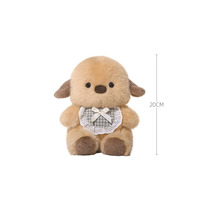 Peluche chien mignon brun personnalisé 20 cm, jouet en peluche doux certifié EN71 CE pour enfants, vente en gros