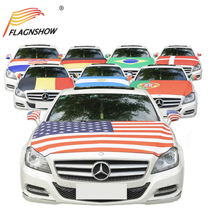 Housse de capot de voiture en polyester imperméable et anti-plis, motif drapeau national personnalisé 3x5 pieds pour matchs de football - Product Image 1