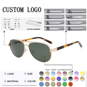 Unisex <b>Pilot</b> Sunglasses Full Rim Black Frame Tortoise Temples UV400 Protection for Adults Outdoors - Product Image 2