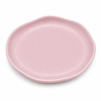 Assiette en céramique rose brillante à bords ondulés irréguliers de 4,72 pouces, personnalisable avec logo, pour desserts et apéritifs, idéale pour les pâtisseries - Vente en gros