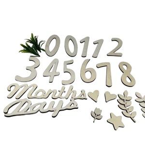 Calendario de madera transfronterizo para bebés, números para el primer mes, 100 días, cumpleaños, accesorios para fotos, placa de madera - Product Image 5