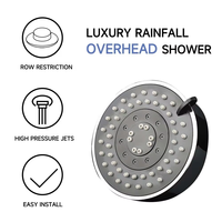 Pommeau de Douche Noir Haute Pression à Jet Unique, Écologique, Sûr et Fiable, de Haute Qualité pour Salle de Bain