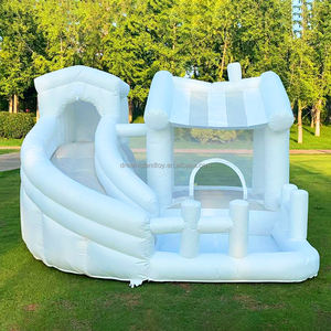 Château gonflable blanc Oxford avec <span class=keywords><strong>toboggan</strong></span> rotatif, <span class=keywords><strong>piscine</strong></span> et trampoline pour enfants - Product Image 3