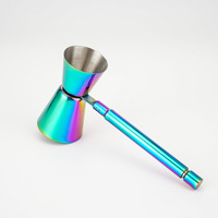 Ensemble de shaker à cocktails transfrontalier 6 pièces en acier inoxydable (304) dégradé, comprenant une cuillère de bar, un jigger et un passoire
