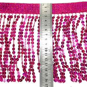 Hot Sell 15CM Sequins Shiny Tassel Fringe For Dress Decoration frange manufacture