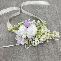 Corsage de poignet en soie de luxe pour mariée et demoiselle d'honneur, fleur de mariage élégante, bracelet, décoration de fête nuptiale, bracelet floral personnalisé pour sœur