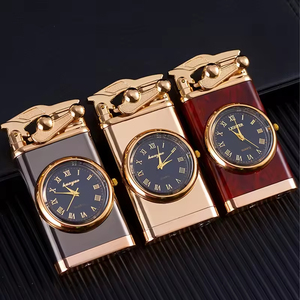 Encendedor Creativo con Reloj de Doble Llama, Mecheros de Gas Recargables, Regalo para el Día de San Valentín, Otros Encendedores - Product Image 2