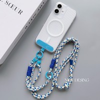 Collier de lanière de téléphone à 2 crochets réglable coloré Long Crossbody Sangle de téléphone portable Cordon suspendu Sangles de téléphone portable