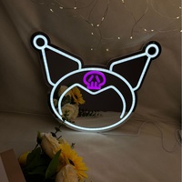 Miroir de maquillage décoratif en bois abstrait en forme de lapin, alimenté par USB, éclairage d'ambiance pour bars à domicile (2 pièces IP42)