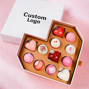 Scatola per Cioccolatini a Forma di <span class=keywords><strong>Cuore</strong></span> Personalizzata, Ecologica e Biodegradabile con Chiusura e Manico - Product Image 1