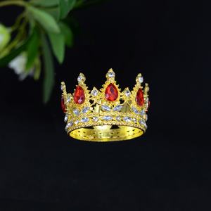 มงกุฎเค้กตกแต่งสไตล์บาโรกหลากสี มงกุฎเจ้าสาว ที่คาดผมทรงกลมเต็มวง สำหรับงานประกวดนางงาม งานพรอม ประดับดอกไม้ - Product Image 1