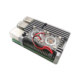 Aluminium-Doppel kühl ventilator Metall gehäuse für elektronische Raspberry <span class=keywords><strong>Pi</strong></span> 4B-Komponenten mit stilvollem Schutz - Product Image 4