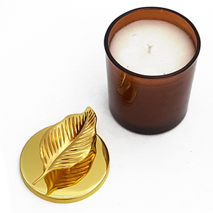 Custom Fragrance/Candle Jar Lid Metal Handle &amp; <strong>Knob</strong> Gold Leaf Alloy Handles for Drawer Toothpick Box Cabinet <strong>Door</strong> Home Decor - Product Image 1