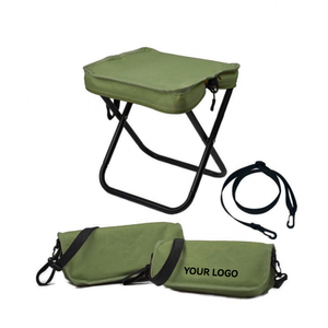 Wholesale Customizable Portable <b>Folding</b> Iron Chair Durable Crossbody Belt for Outdoor Adventures Hiking Fishing Camping Picnics - Product Image 1