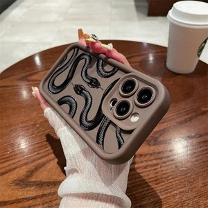Funda para Teléfono con Diseño Popular <span class=keywords><strong>de</strong></span> Serpiente Rey Negra para iPhone 17 16 15 Pro Max 14 13 12 11 XS XR, Marco para Cámara con Orificio Grande, Anti-Caídas - Product Image 5
