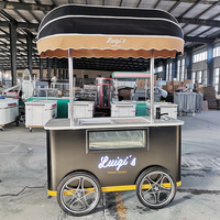 Gerobak Es Krim Kolice/Kios Es Krim Mobile/Mobil Es Krim Gelato Gerobak Makanan Ringan Freezer