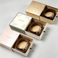Boîte à tiroir personnalisée avec papier cartonné style coulissant pour emballage cadeau de cosmétiques, portefeuilles, ceintures, montres