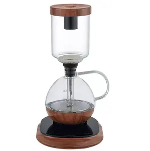 صانعة القهوة, 3cup 5 أكواب طاولة رقمية صانع القهوة الزجاج سيفون سيفون صانع القهوة