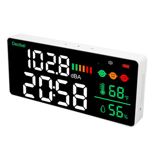 Sonometre mural <span class=keywords><strong>de</strong></span> 30 à 130 dB, <span class=keywords><strong>lecteur</strong></span> <span class=keywords><strong>de</strong></span> niveau sonore <span class=keywords><strong>de</strong></span> 11 pouces avec affichage LED <span class=keywords><strong>de</strong></span> la température, <span class=keywords><strong>de</strong></span> l'humidité et du bruit - Product Image 6