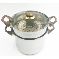 Cuisinière vapeur pour restaurant, en acier inoxydable, avec couvercles en verre, poignée en bakélite, cuiseur vapeur pour couscous
