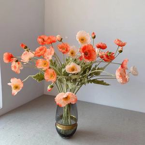 H05532 Fleurs artificielles en soie de pavot, décoration de mariage, fausses fleurs, petites fleurs de pavot courantes - Product Image 6