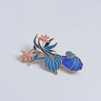 Bros Pin Enamel Terlaris Berlapis Emas Tembaga Hadiah Pernikahan Pertunangan Wanita Desain Vas Tradisional Cina