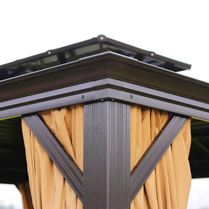 Venta caliente tienda de quiosco al aire libre de metal cedro hardroof BBQ gazebo al aire libre esquina redonda en reemplazo de dosel alluminio 3x3 - Product Image 4