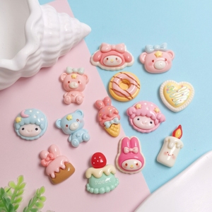 Cabochon in Resina 3D a Forma di <span class=keywords><strong>Animali</strong></span> Cartoon (Orso, Coniglio) e Candele a Ciambella per Ragazze e Ragazzi, Decorazioni per Scrapbooking - Product Image 4