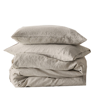 Parure de Lit en Pur Lin Personnalisée, Ensemble de Literie 3 Pièces Haute Qualité pour Hôtels, Housse de Couette en Lin de Luxe