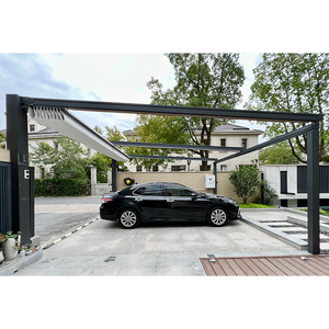 Auvent rétractable motorisé extérieur imperméable avec poteaux de support et stores à enroulement latéraux à fermeture éclair pour terrasse de restaurant - Product Image 6