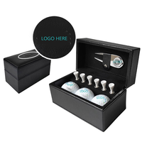 Coffret cadeau d'accessoires de golf, kit de golf haut de gamme en cuir avec 3 balles de golf, 6 tees de golf et outil de réparation de divots magnétique