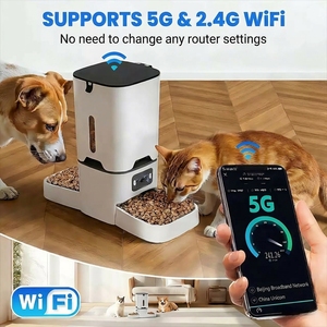 เครื่องให้อาหารสัตว์เลี้ยงอัตโนมัติ 5G สำหรับแมวและสุนัข พร้อมกล้อง ความจุสูง 7 ลิตร ทำจากสแตนเลสสตีล ช่องใส่อาหารคู่ ตั้งเวลาและแบ่งปริมาณอาหารได้ ควบคุมการให้อาหารระยะไกล - Product Image 3