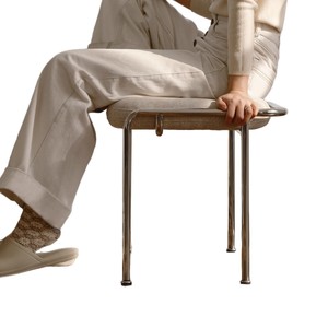 Taburete Tapizado de Estilo Nórdico Bauhaus, Cuadrado, con Patrón Geométrico Abstracto, Asiento para Dormitorio o Vestidor - Product Image 5