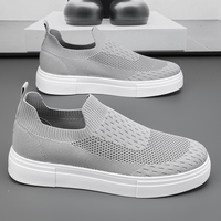 Chaussures basses en toile respirante pour homme, en maille synthétique noire, légères, pour l'été