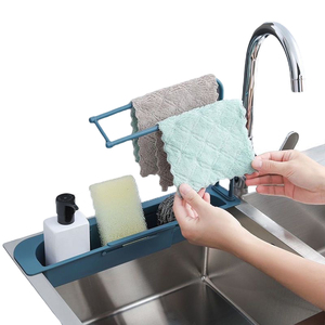 Kitchen Folding Sink Telescopic Shelf Organizer Soap Sponge Holder Basket Plastic Drain Rack Dishwashing Storage Rack