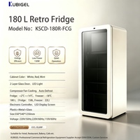 Mini-réfrigérateur double température 180L à porte vitrée, écoénergétique, avec affichage, dégivrage automatique, contrôle LED et refroidissement direct pour bar