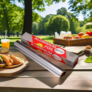 Rouleau de papier aluminium personnalisé de 30 cm à 45 cm, longueur de <span class=keywords><strong>5</strong></span> m à 100 m, doux et traité pour la cuisson et l'utilisation en cuisine, emballage alimentaire - Product Image 3