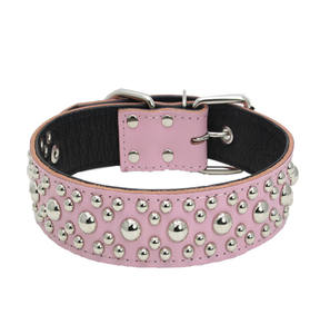 Collar de Perro de Caza Resistente de PU Sólido con Diseño de Remaches Redondos, Collar Personalizado para Mascotas al por Mayor - Product Image 2