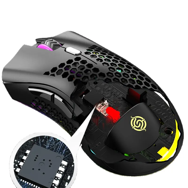 Bm600 dpi ajustável recarregável, modelo duplo, gaming mouse 2.4ghz usb receptor sem fio ratos