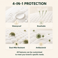 Fabricant de draps de lit, vente directe d'usine, drap-housse imperméable matelassé respirant, protège-matelas pour commandes en gros
