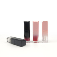 LZ Pack Promotion Prix Gradient Noir Blanc Rose 5ml Carré Lip Tint Container Personnalisé Cute Lip Gloss Tubes et Boîte d'Emballage