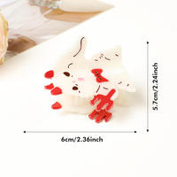 Personnalisé Nouveau Mignon Fourchette Rouge Petit Diable Lapin Dessin Animé Acétate Griffe Clip Filles Cheveux Accessoires En Gros Pinces À Cheveux