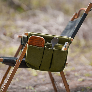 Chaise d'extérieur côté organisateur de pêche Portable toile pêche Rures moulinets sac de rangement accoudoir suspendu organisateur Camping pêche - Product Image 1
