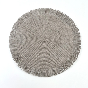 Bán Buôn Phong Cách Cổ Điển Thân Thiện Với Môi Màu Sắc Tự Nhiên Macrame Giấy Dệt Bảng Placemats Phổ Biến Fringe Thiết Kế - Product Image 6