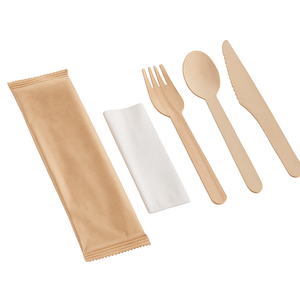 Ensemble de couverts jetables en bois de haute qualité, écologiques, cuillère, couteau et fourchette en bois, vente en gros - Product Image 1