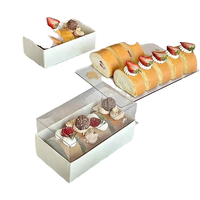 Boîte en plastique jetable de qualité alimentaire PET, boîtes d'emballage pour gâteaux, desserts, gâteaux roulés
