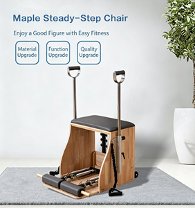 <span class=keywords><strong>Chaise</strong></span> Wunda de Pilates en bois d'érable avec pédale fendue <span class=keywords><strong>à</strong></span> maintien sûr et ressorts réglables pour l'entraînement fonctionnel de la force corporelle - Product Image 4