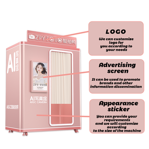 Autoservicio de impresión instantánea Photo Booth Kiosk Photo Booth con impresora y cámara Brown Photo Booth Room - Product Image 2